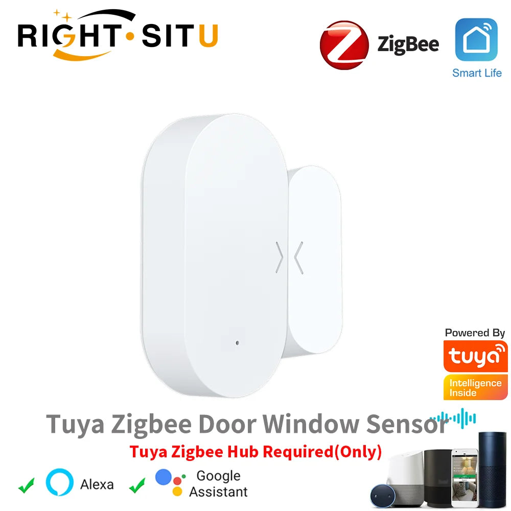 Tuya Zigbee Door and Window Magnetic Sensor Wireless Connection Smart Home Wireless Door Detectors Door Magnetic Automation