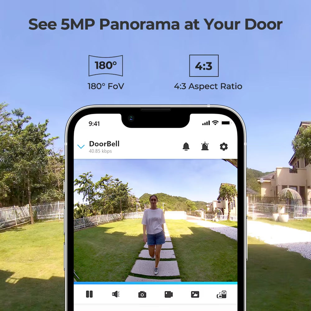 2K+ Wifi Video Doorbell Smart Outdoor Home Video Intercom Human Detection Wired Door Bell with Chime Support Alexa