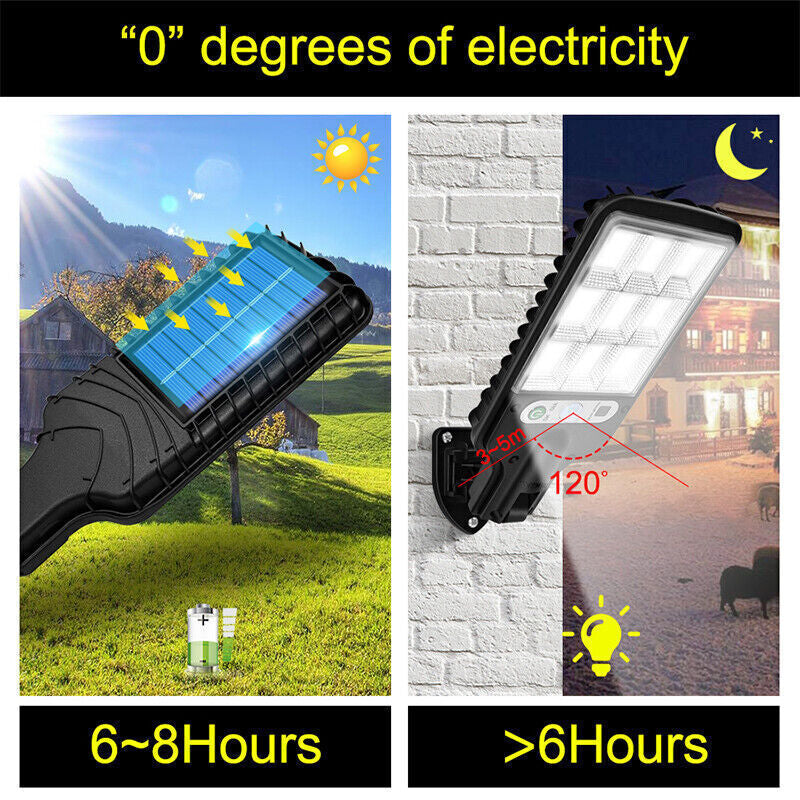 6000W LED Solar Street Wall Light PIR Motion Sensor Security Outdoor Garden Lamp