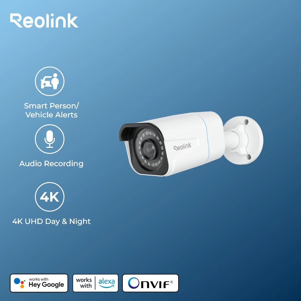 Reolink 4K Poe Security Camera 8MP Outdoor Security Protection IP Camera Smart Detection Street Surveillance Cameras for Home