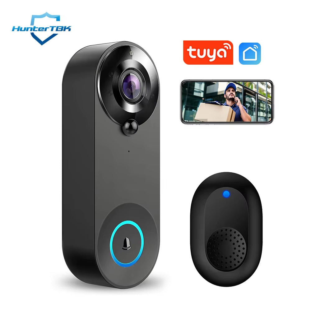 1080P Wireless Video Doorbell Camera Wifi Smart Door Bell Tuya Smart Home Security Motion Detect Night Vision Intercom Doorbell