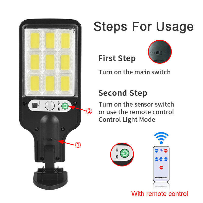 6000W LED Solar Street Wall Light PIR Motion Sensor Security Outdoor Garden Lamp
