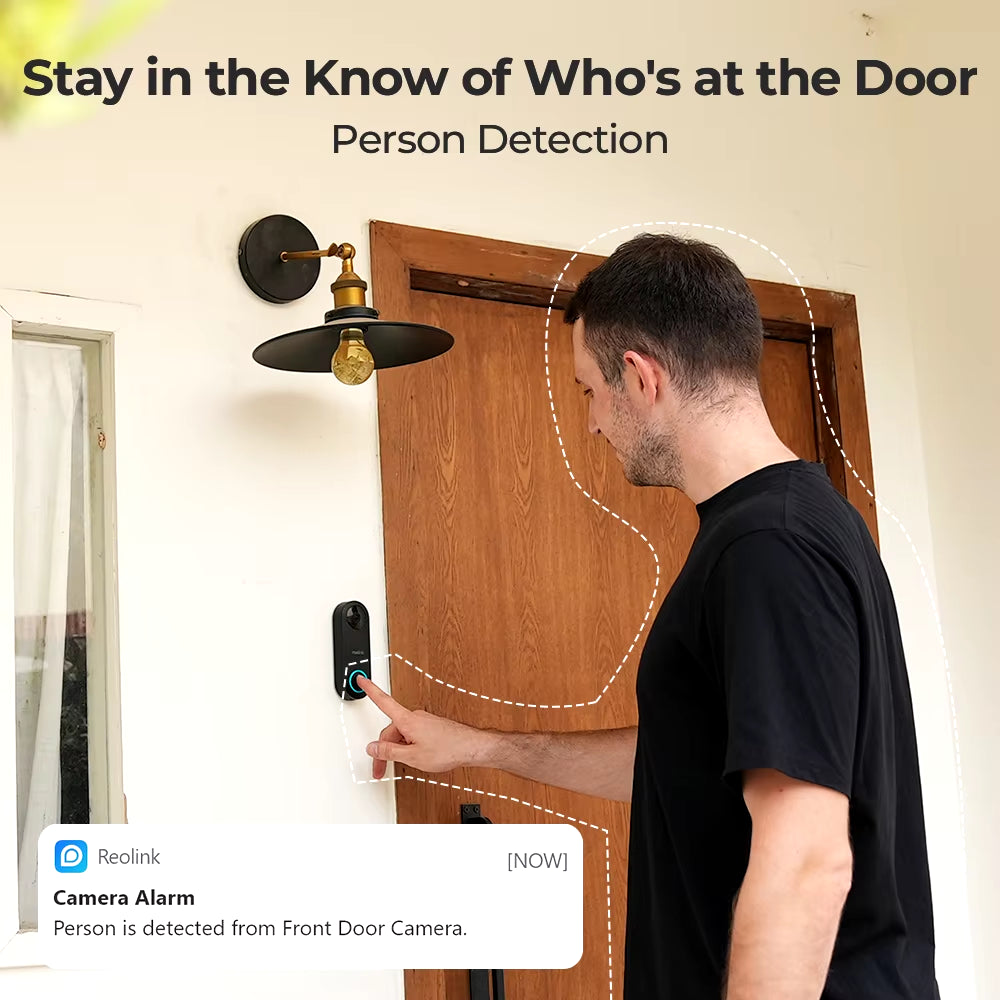 2K+ Wifi Video Doorbell Smart Outdoor Home Video Intercom Human Detection Wired Door Bell with Chime Support Alexa