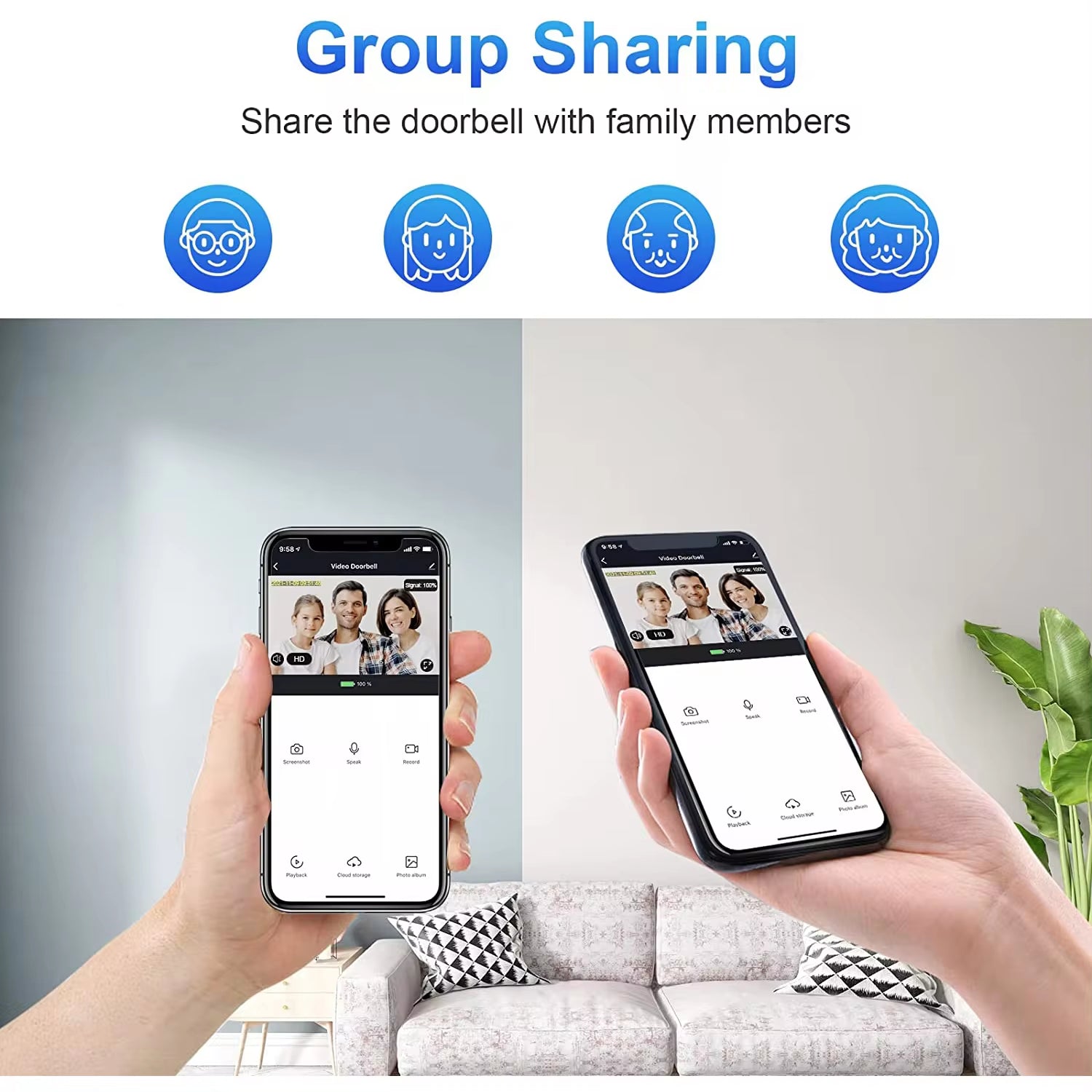 1080P Wireless Video Doorbell Camera Wifi Smart Door Bell Tuya Smart Home Security Motion Detect Night Vision Intercom Doorbell