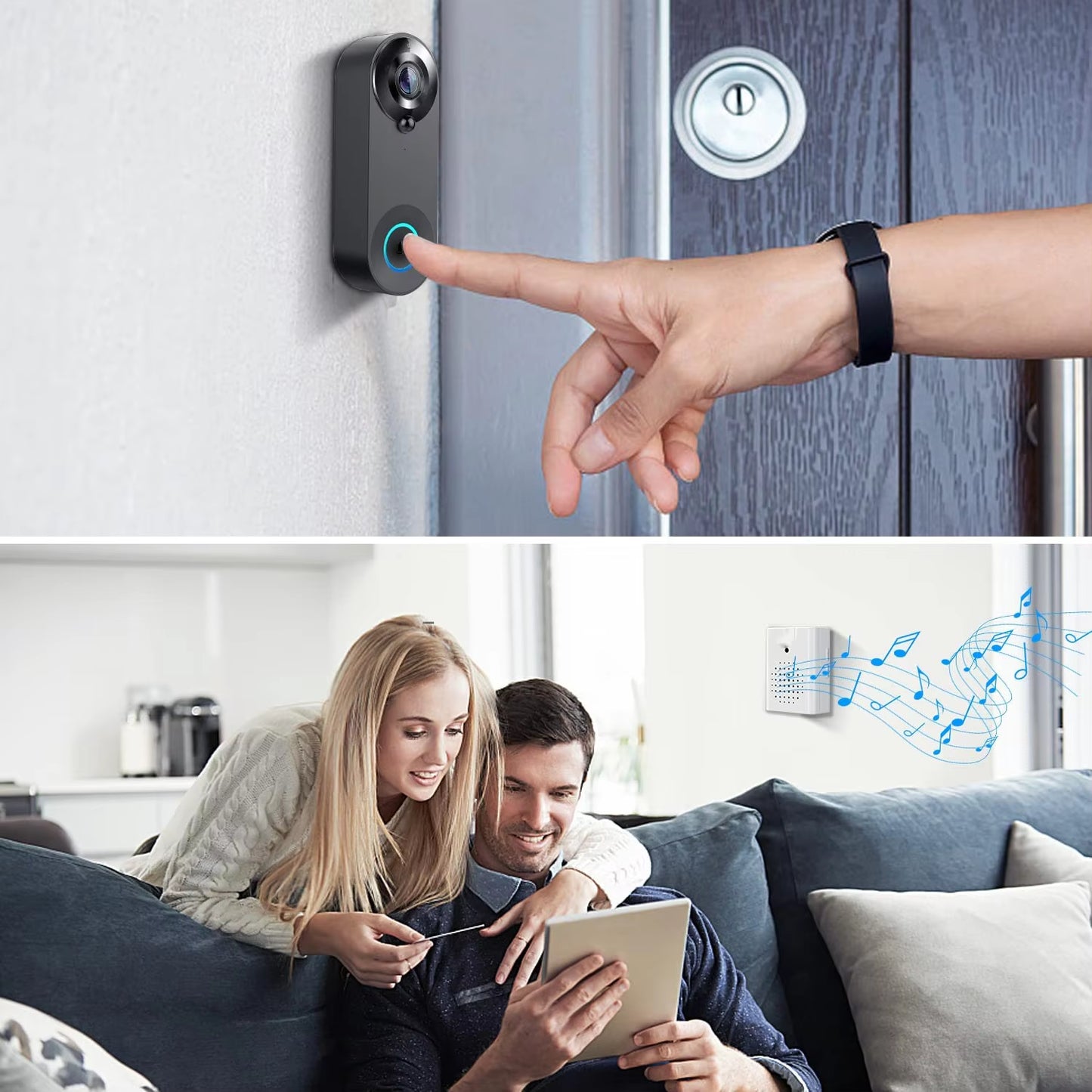 1080P Wireless Video Doorbell Camera Wifi Smart Door Bell Tuya Smart Home Security Motion Detect Night Vision Intercom Doorbell