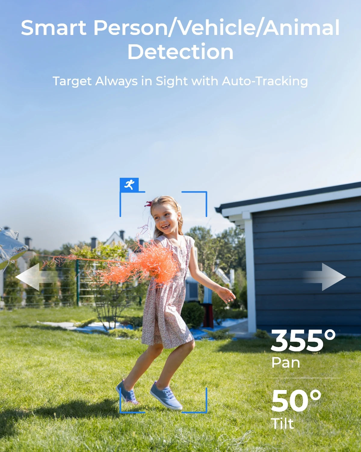 Reolink 2K Outdoor Wifi Security Camera with Pan Tilt Auto Tracking IP Cam 4MP True Full-Color Night Vision Surveillance Camera